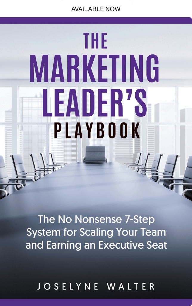 Book cover of The Marketing Leader’s Playbook by Joselyne Walter